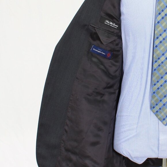 Saks Fifth Avenue 42L Gray Solid 2-Button Sport Coat Blazer Jacket O045 - Picture 9 of 11